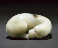 17th/18th Century A celadon jade model of a horse